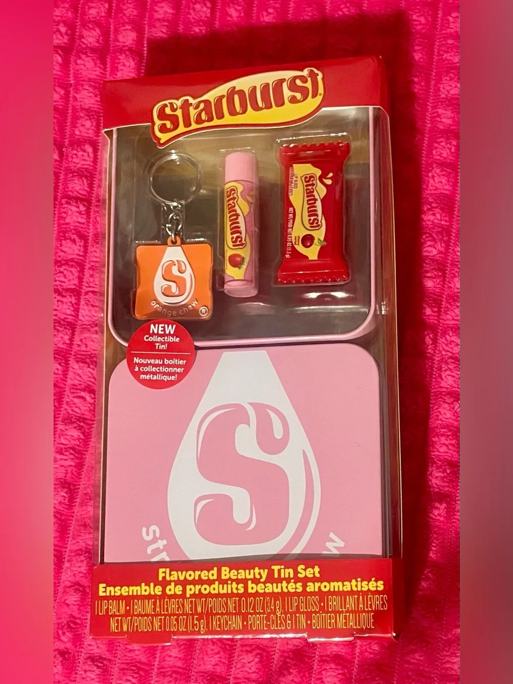 Starburst Flavored Beauty Tin Set - Lip Balm, Gloss & Keychain